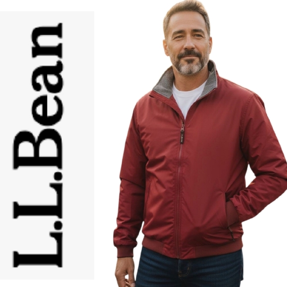 L.L. Bean Other - L.L.Bean Men's Burgundy Warm-Up Fleece Lined Jacked. XXL.
